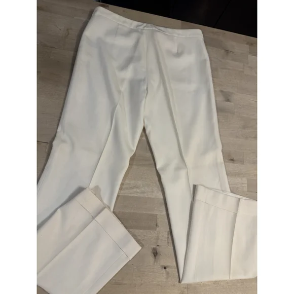 Ralph Lauren Black Label Made In USA Women’s Wool Cream Wide Leg Trouser Pants
